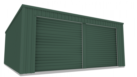 Green Double Door Skillion Shed - Building Kits Australia Wide