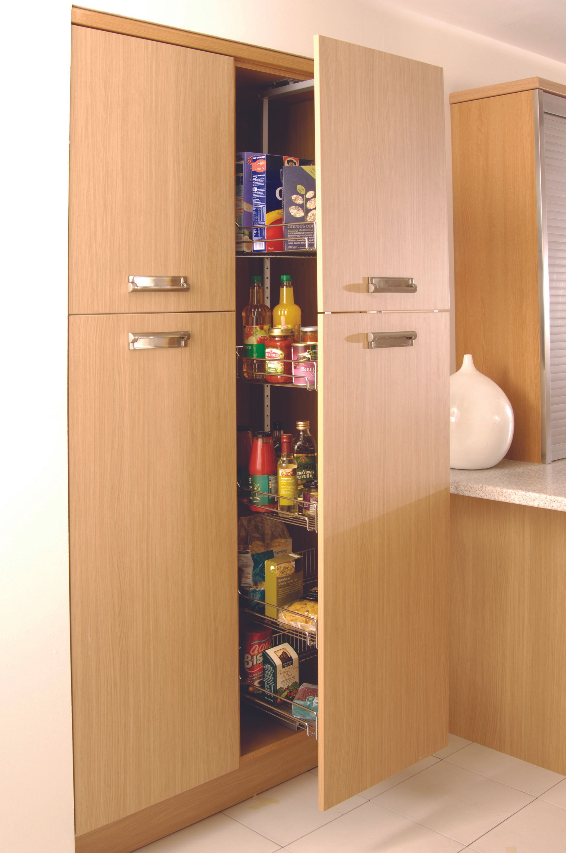 partially opened cupboard