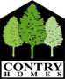 Logo of Country Homes: three green trees inside a black house shape, text "COUNTRY HOMES" below in a white box.