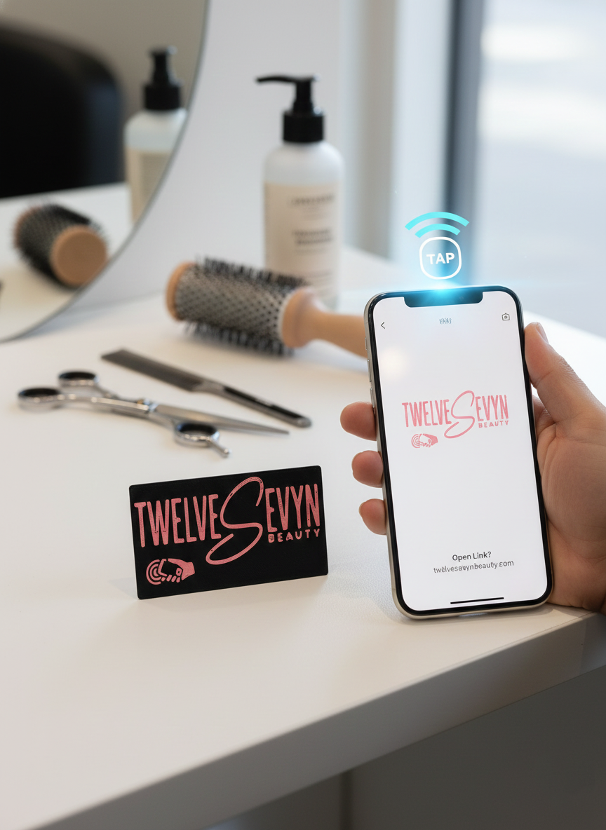 Hand holding phone over a 