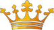 A drawing of a gold crown on a white background