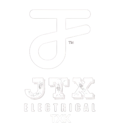 Logo for JTX Electrical TXK, featuring stylized intertwined initials above the company name.