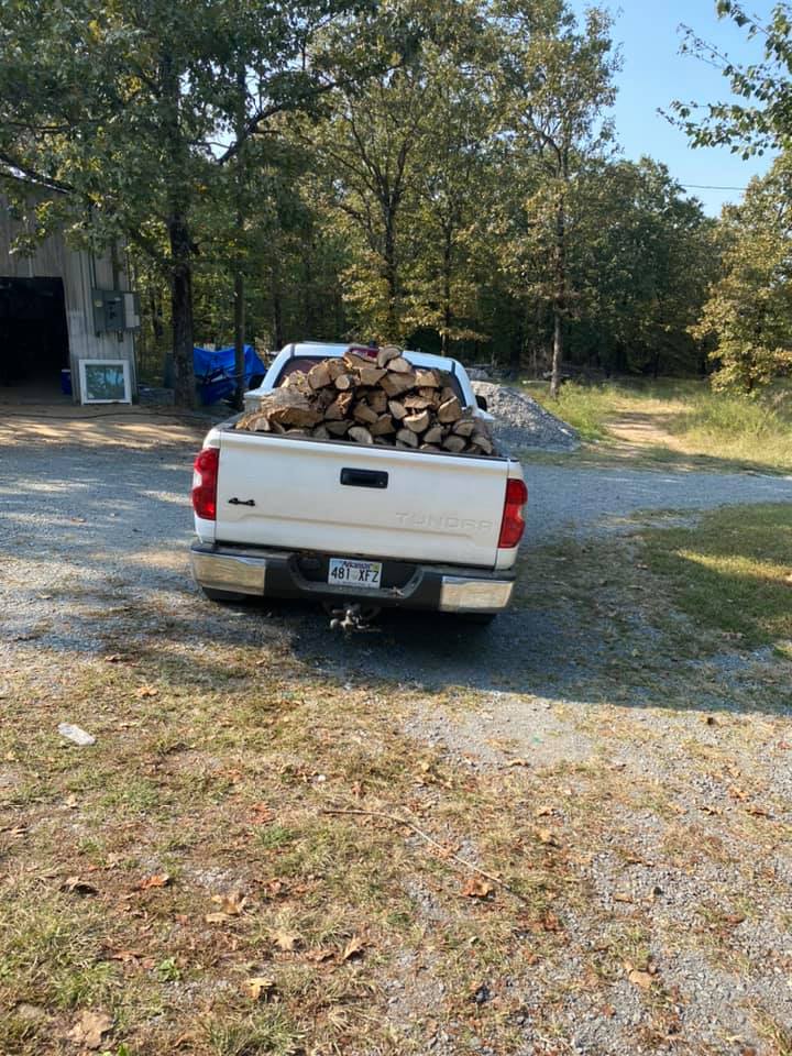delivering firewood to customer