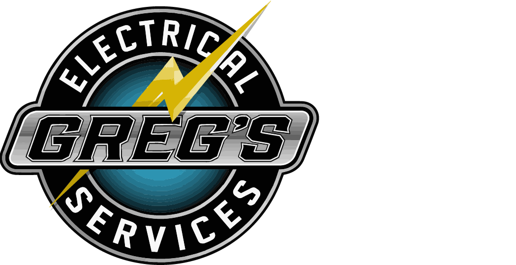 A logo for greg 's electrical service with a lightning bolt