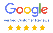 A google verified customer reviews logo with five stars.