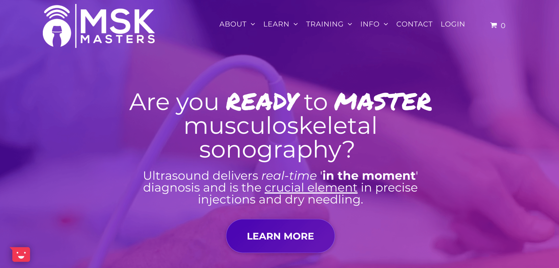 Screenshot of the homepage of MSK Masters website