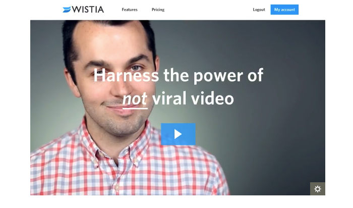 Screenshot of Wistia website with a background video. 