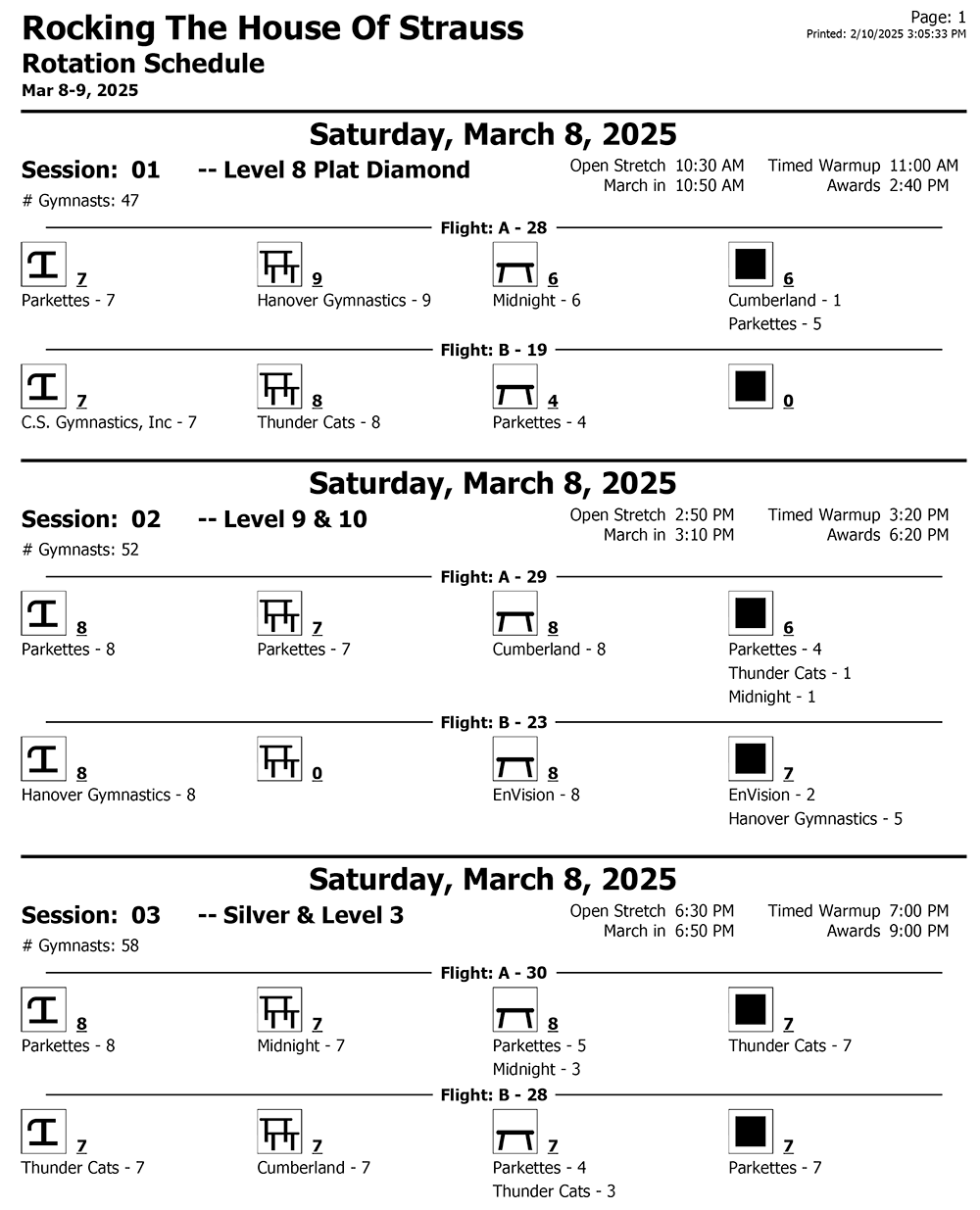 Rocking the House of Strauss Schedule