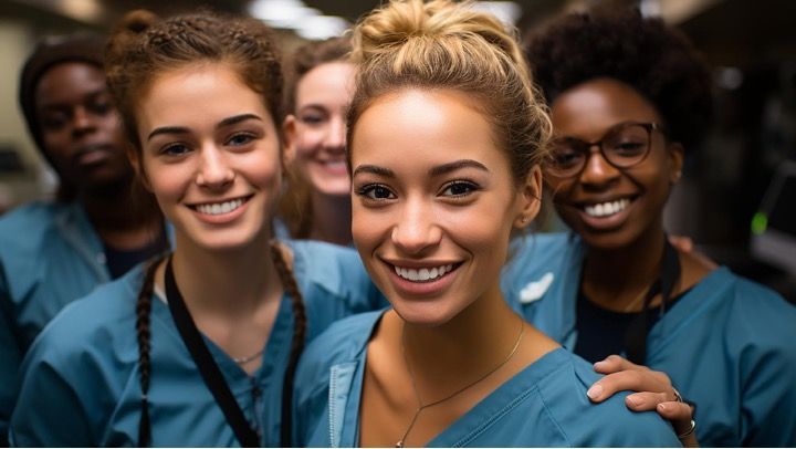 nurses together smiling