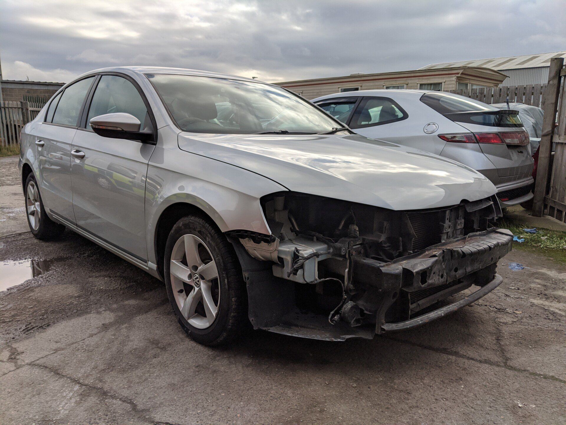 front of car with replaced front grill