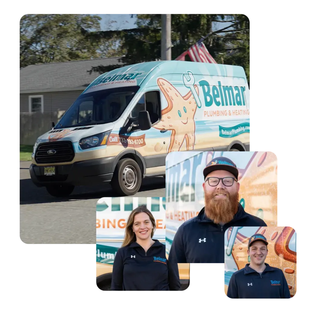 A man and a woman are standing in front of a van.