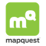 A green square with the word mapquest on it