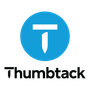 The logo for thumbtack is a blue circle with a white t on it
