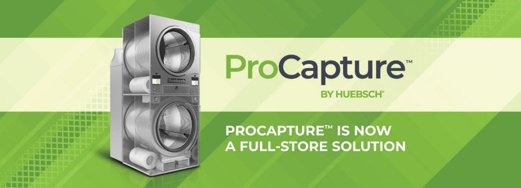 A picture of a procapture washing machine on a green and white background.