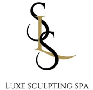 Luxe sculpting spa logo on a white background