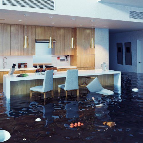 Flooding in the Kitchen — Beaver Falls, PA — Cline Cleaning & Restoration
