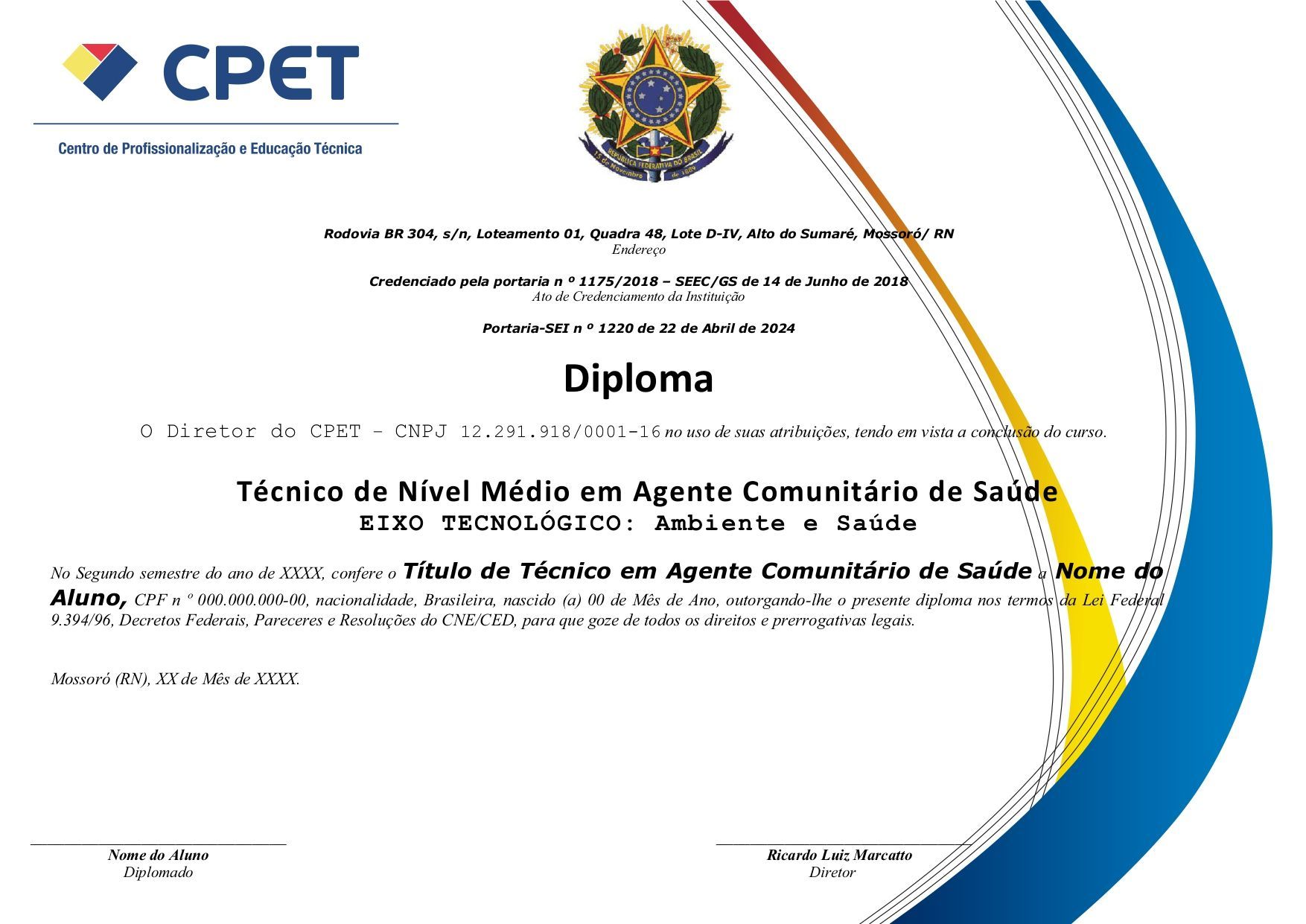 Exemplo de modelo de certificação