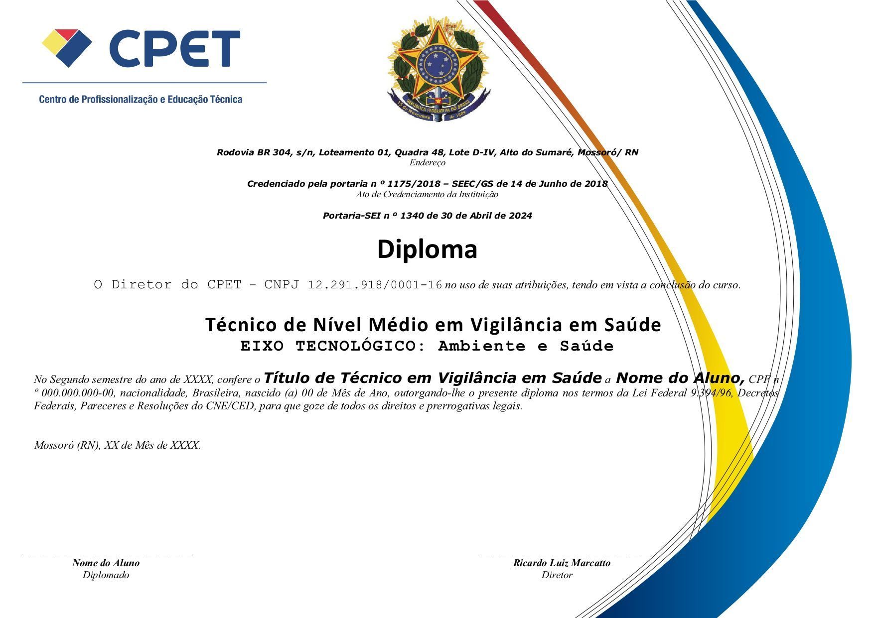 Exemplo de modelo de certificação