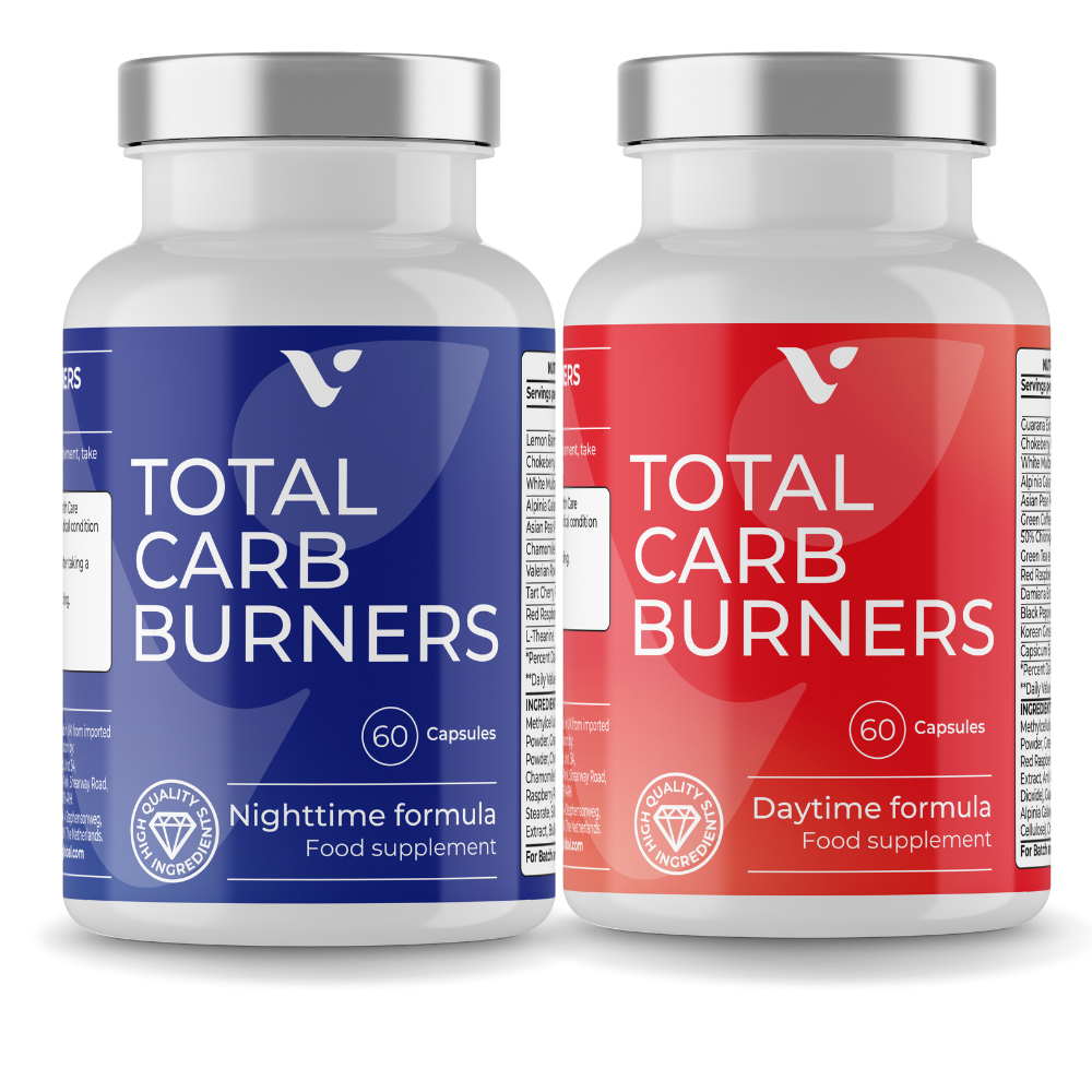 Total CarbBurners Slim afvallen, dag en nacht ondersteuning! Wil je op een natuurlijke manier je vetverbranding stimuleren en je energieniveau verhogen? Total CarbBurners helpt je lichaam overdag om meer calorieën te verbranden en 's avonds om te ontspannen en te herstellen.  ☀️ Ochtendcapsules geven je een energieboost en ondersteunen je stofwisseling.  Avondcapsules helpen je lichaam te ontspannen en vetverbranding tijdens de slaap te bevorderen.  Waarom kiezen voor Total CarbBurners? ✅ Ondersteunt vetverbranding dag en nacht ✅ Verhoogt energie overdag en helpt ontspannen in de avond ✅ Natuurlijke ingrediënten, effectief en makkelijk in gebruik  Neem 2 capsules in de ochtend en 2 in de avond en ervaar zelf de voordelen van Total CarbBurners! 
