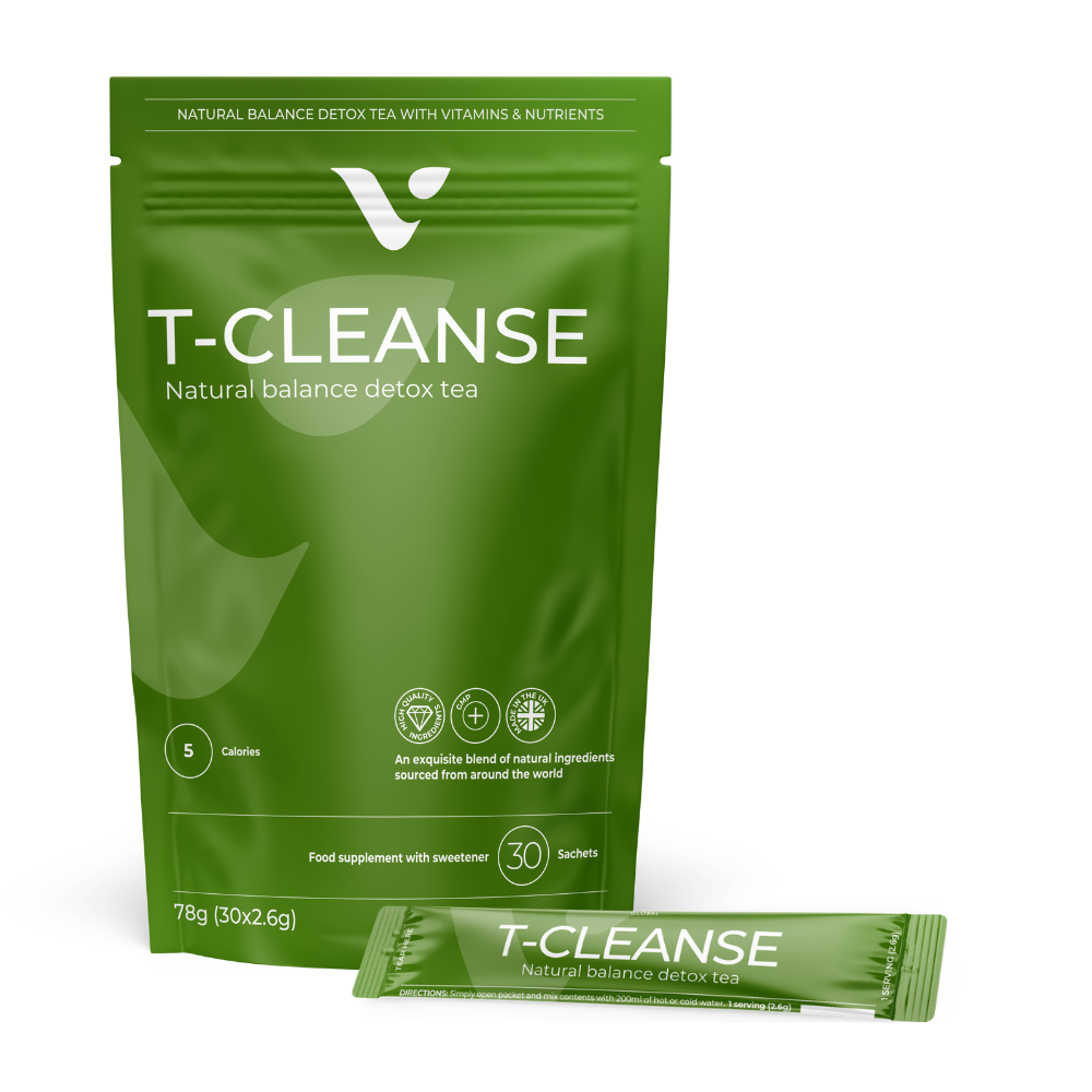 T-Cleanse detox thee – Ontspannen & ontgiften in de avond. Wil je je lichaam op een natuurlijke manier ondersteunen bij ontgifting en een gezonde spijsvertering? T-Cleanse is een heerlijke avondthee met een krachtige mix van natuurlijke ingrediënten die je helpen om je lichaam te reinigen en te ontspannen voor een goede nachtrust.   Stimuleert ontgifting en spijsvertering  Perfect voor in de avond – kalmerend en verzachtend  100% natuurlijk met kruidenextracten en vezels  Geniet van een kopje T-Cleanse voor het slapengaan en geef je lichaam de rust en reiniging die het verdient! ✨  Bestel nu en ervaar zelf de voordelen van T-Cleanse!