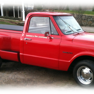 Red Truck — Plymouth, MA — Lawrence Landscaping And Sons