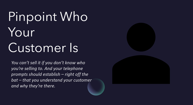 A poster that says pinpoint who your customer is