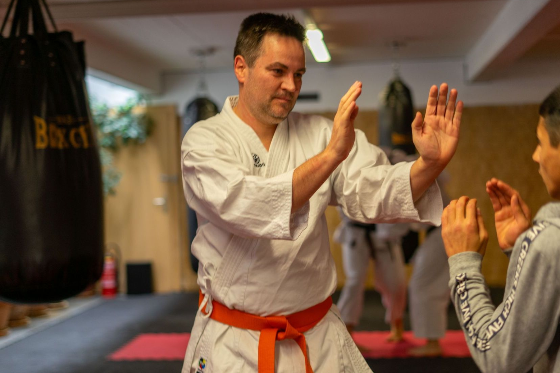 Karateka beim freien Kämpfen