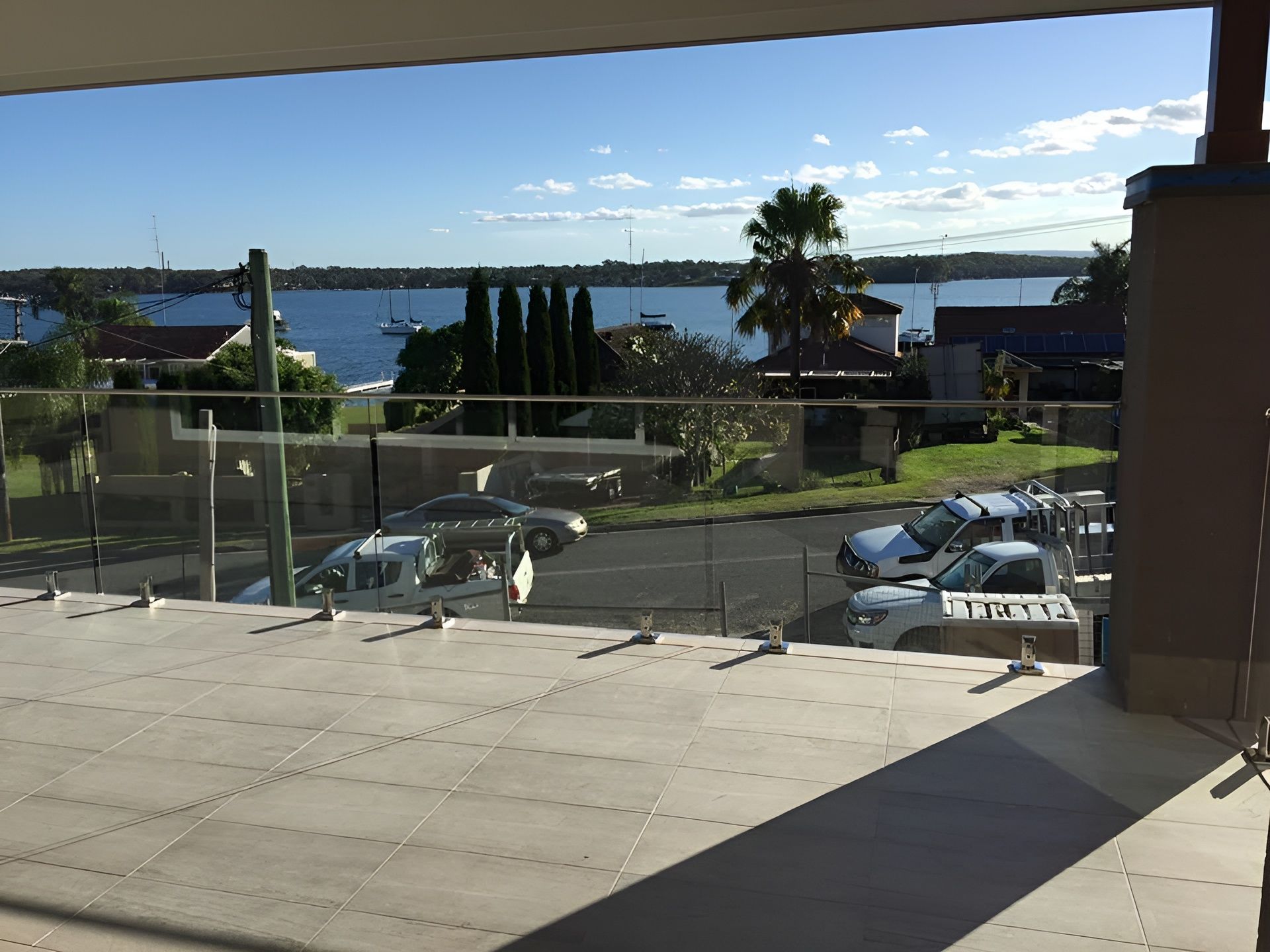 Balcony View Overlooking With Glass Balustrades — Master Glass & Glazing in Lake Macquarie, NSW