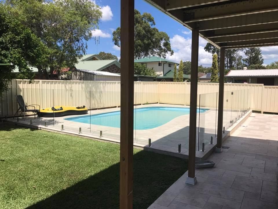 Backyard with Pool, Glass Fencing — Master Glass & Glazing in Warners Bay, NSW