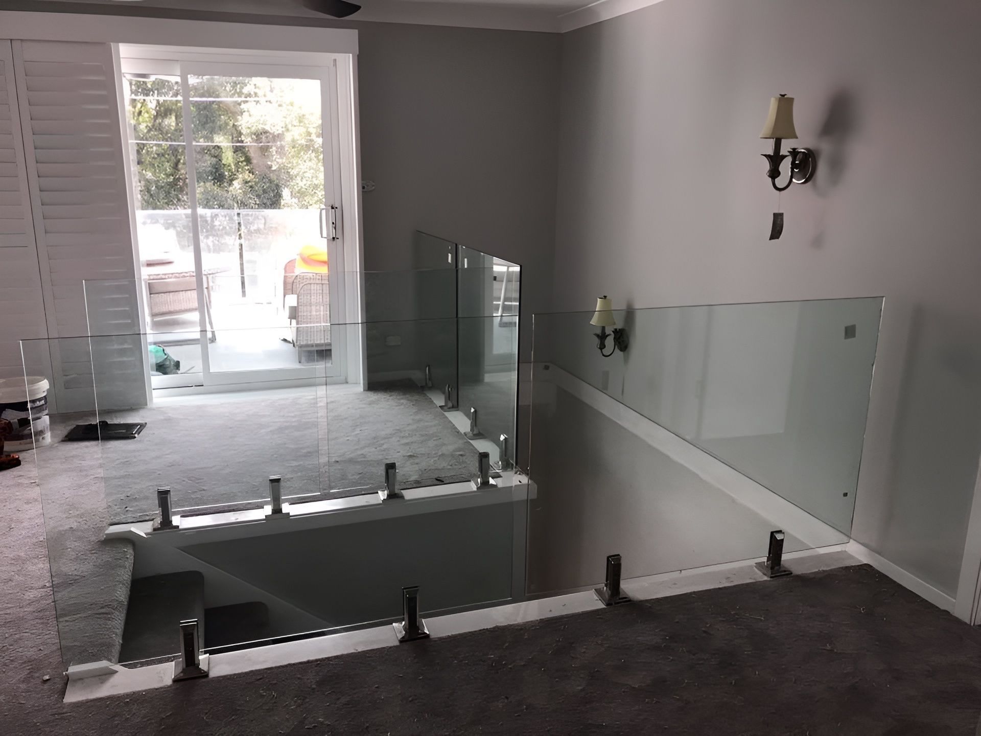 Interior with Glass Railing on A Staircase — Master Glass & Glazing in Lake Macquarie, NSW