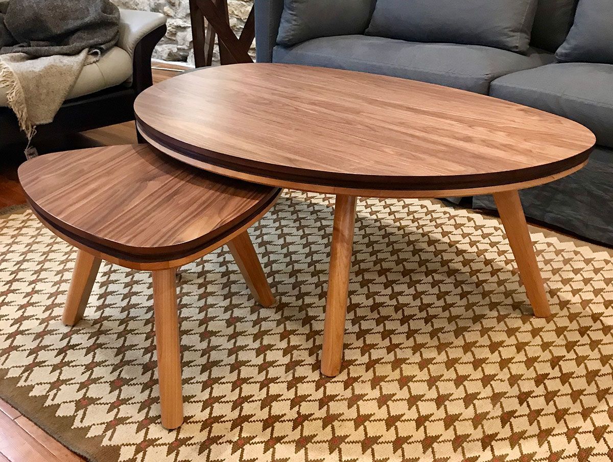 Beautiful wooden side tables for sale at Eagles' Rest Natural Mattresses and Furniture in Lawrence, Kansas.