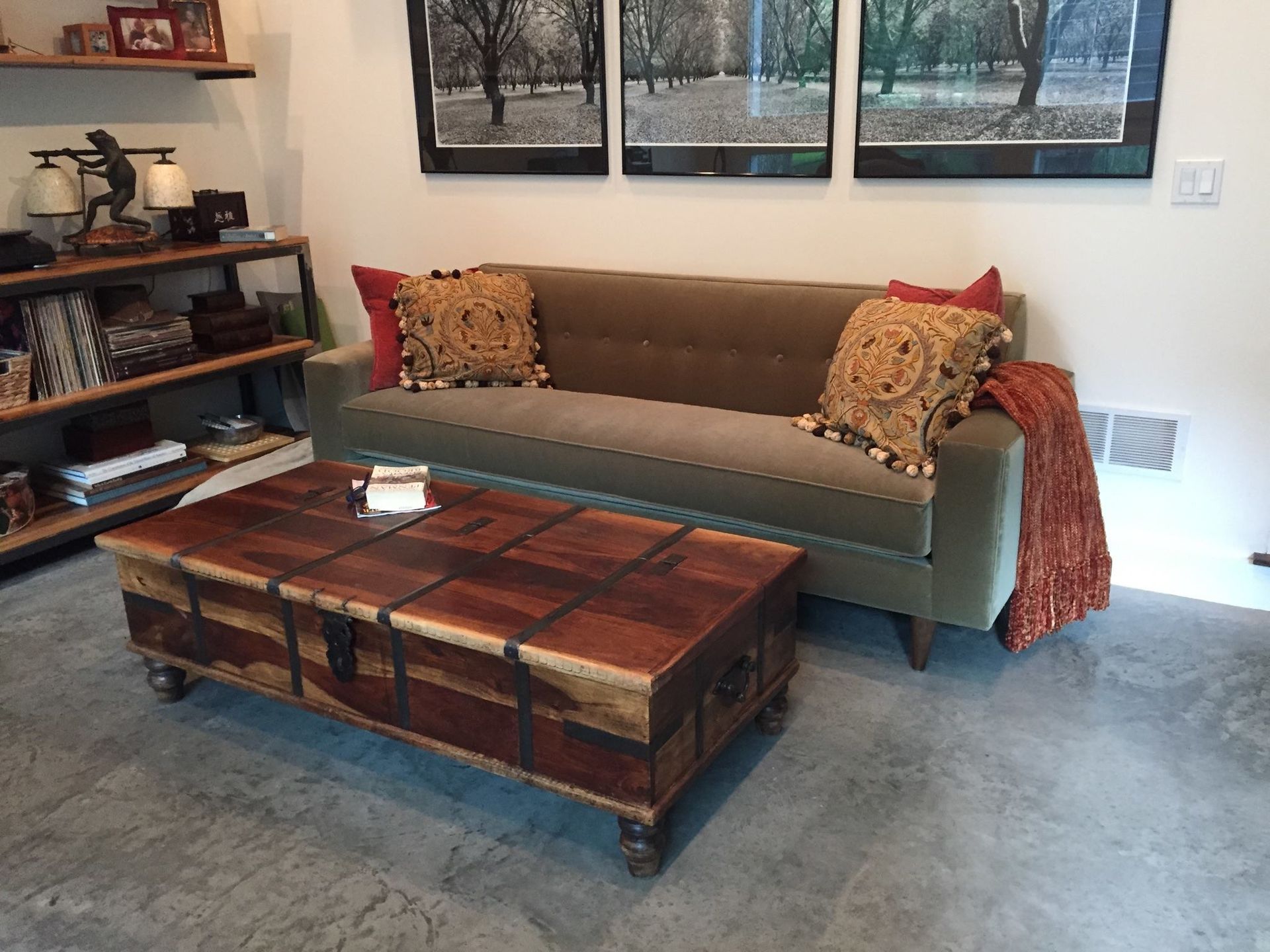 Beautiful modern couch purchased at Eagles' Rest Natural Mattresses and Furniture inLawrence, Kansas.