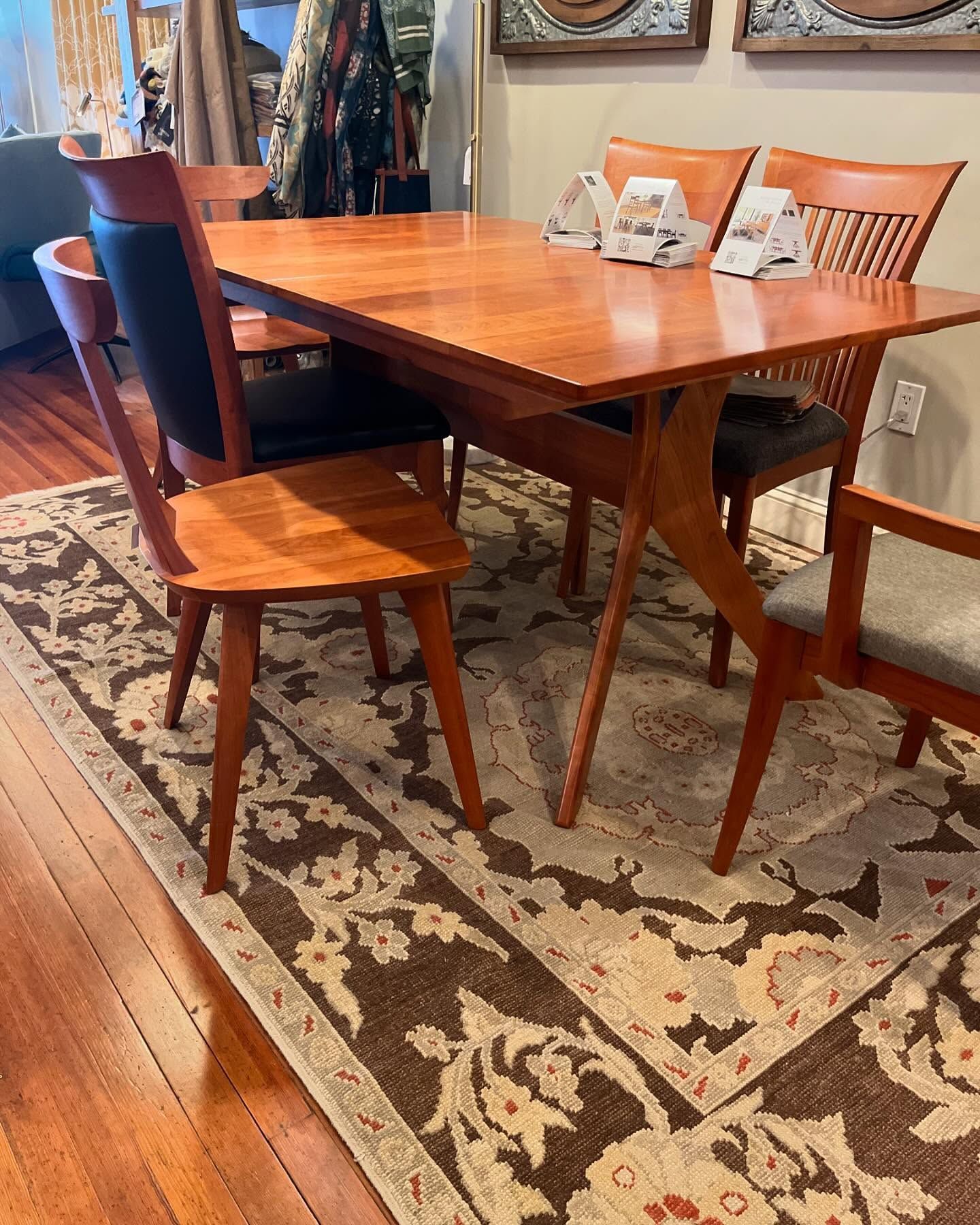 Beautiful danish modern natural wood table purchased at Eagles' Rest Natural Mattresses and Furniture inLawrence, Kansas.