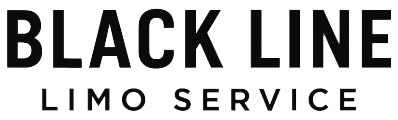 Black Line Limo Service logo in black and white. Text on white background.
