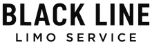 Black Line Limo Service logo in black and white. Text on white background.