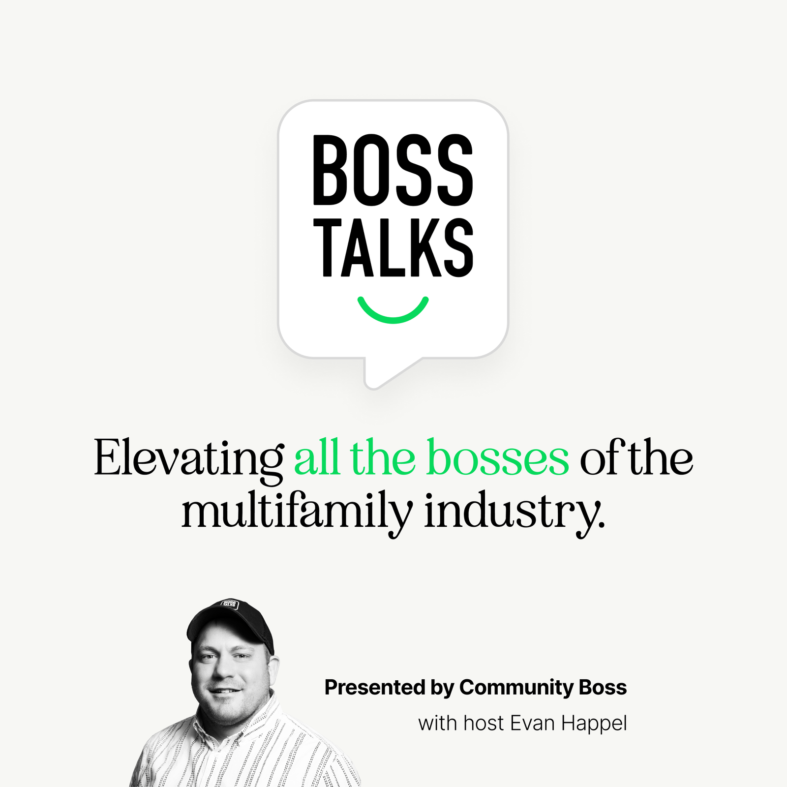 Podcast cover: Three men smiling. Title is 