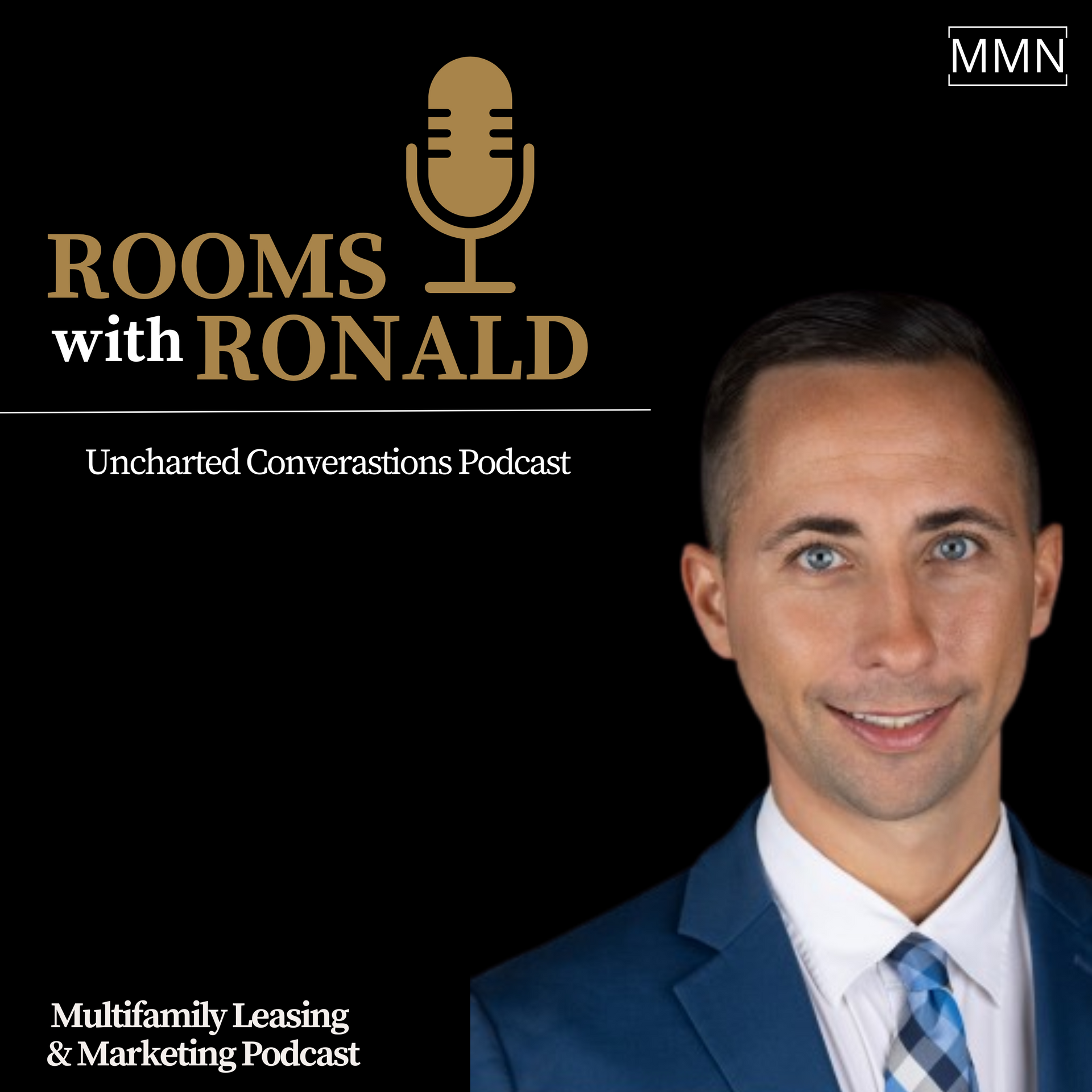 Podcast cover: Three men smiling. Title is 