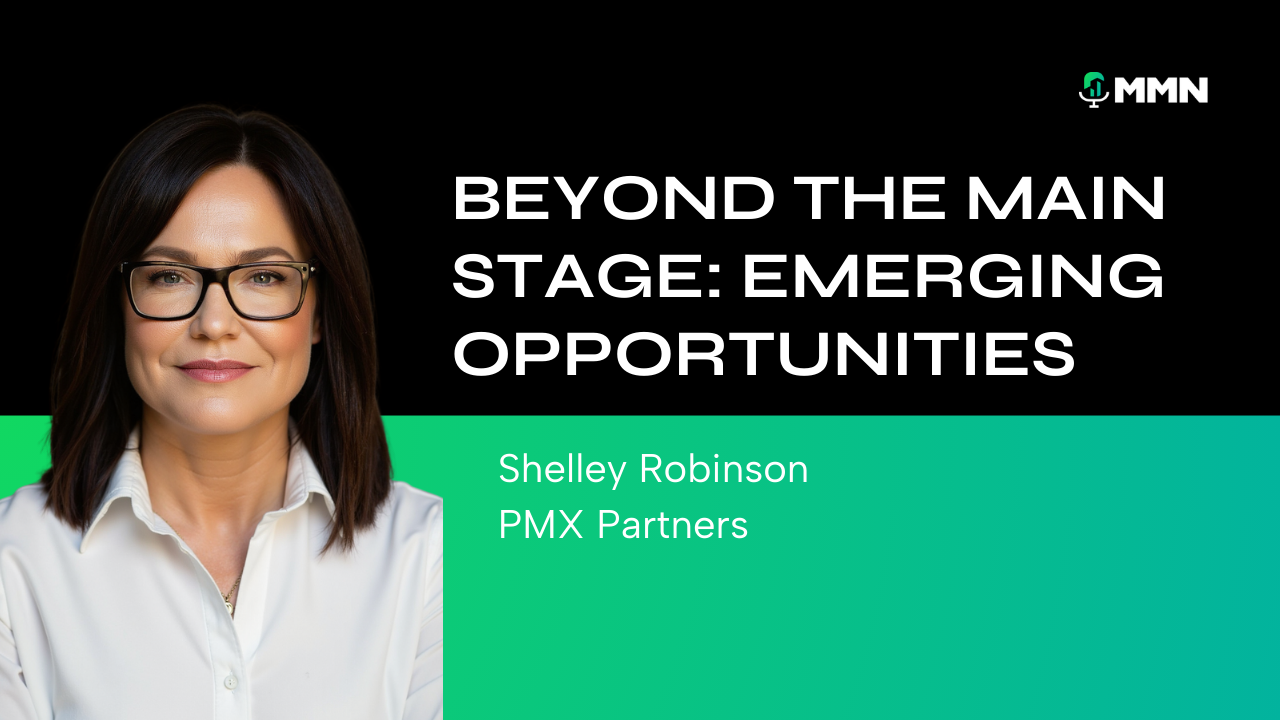 Shelley Robinson in front of text 