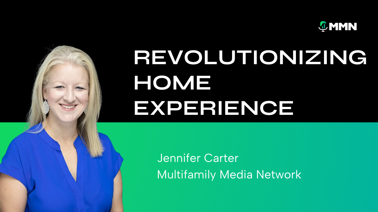 Jennifer Carter, Multifamily Media Network, in front of a title: 