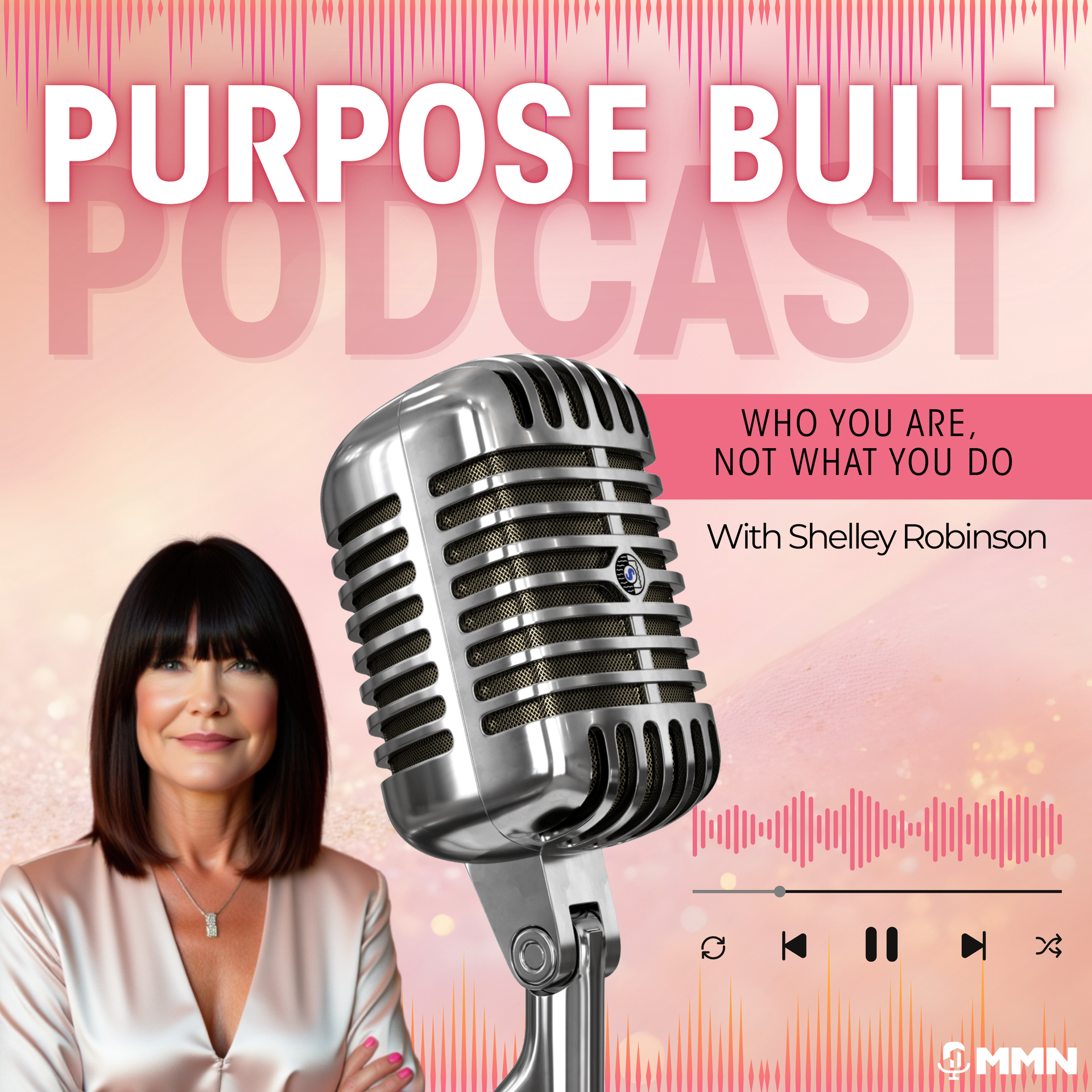 Podcast cover: Shelley Robinson, MBA, for Proptech Pulse. Microphone and wave graphic, “New episode every Sunday.”