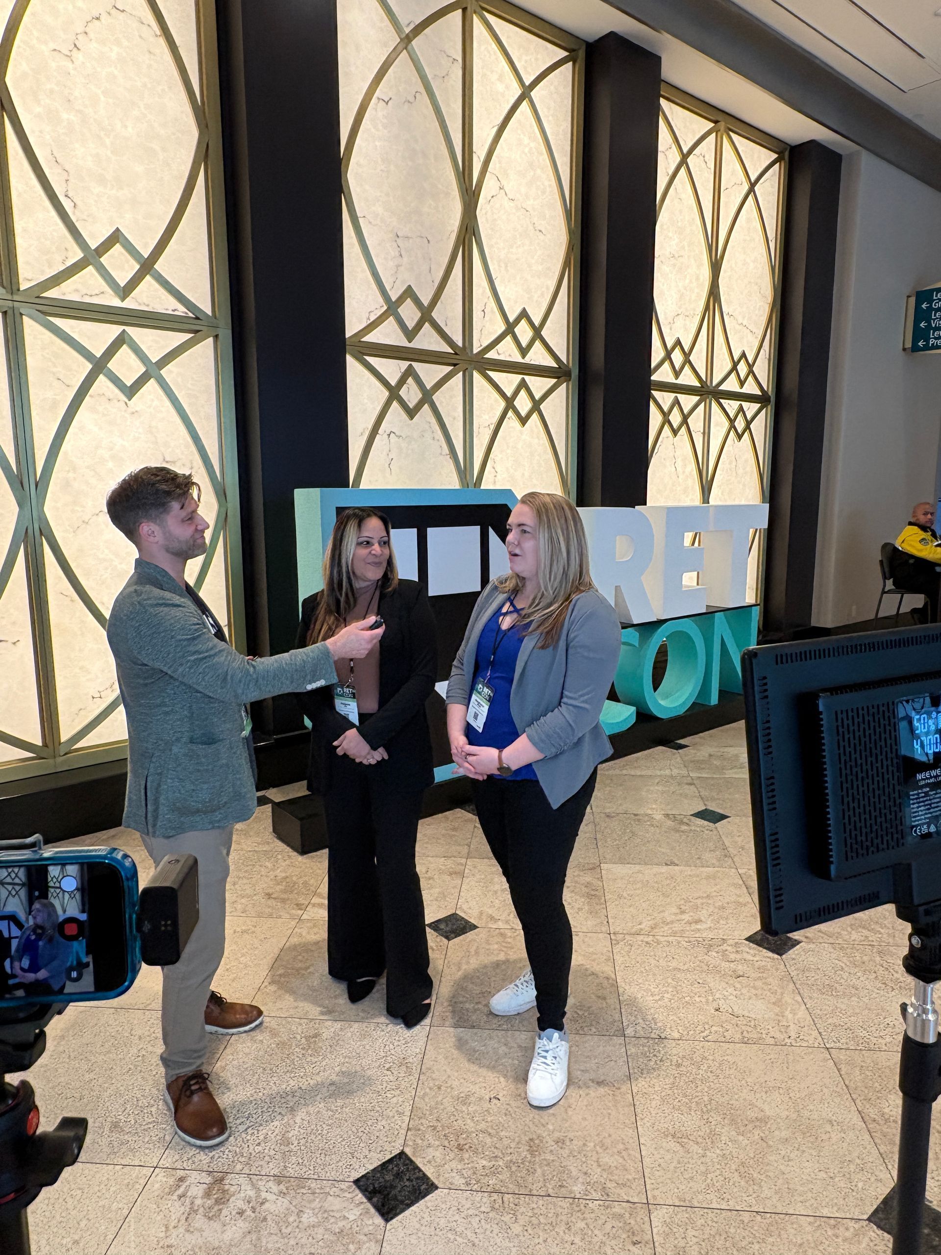 Eric Sharpe interviewing multifamily professionals at RETCON