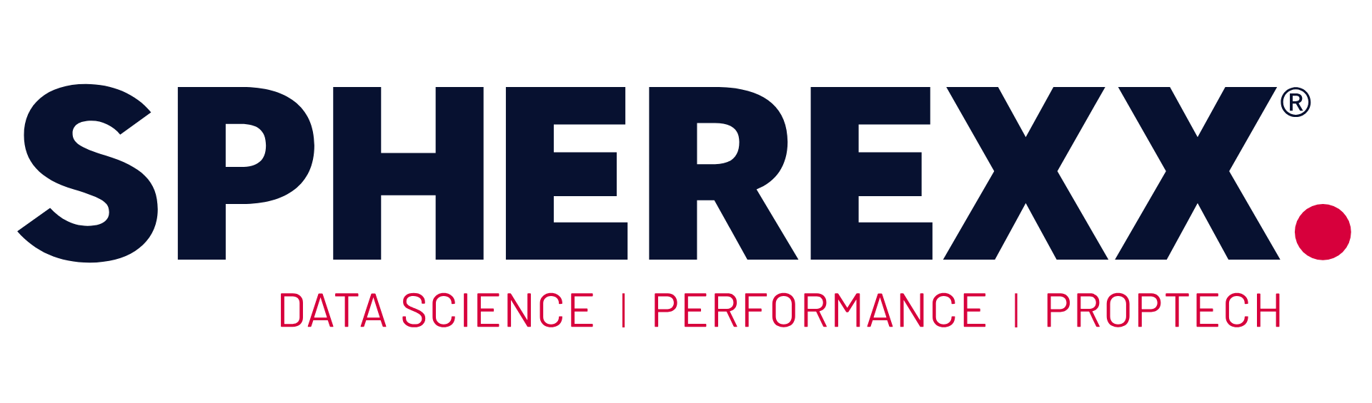 SPHEREX logo in dark blue and magenta with the tagline “DATA SCIENCE | PERFORMANCE | PROTECH.”