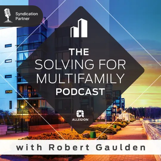 Podcast cover: Building graphic, titled 