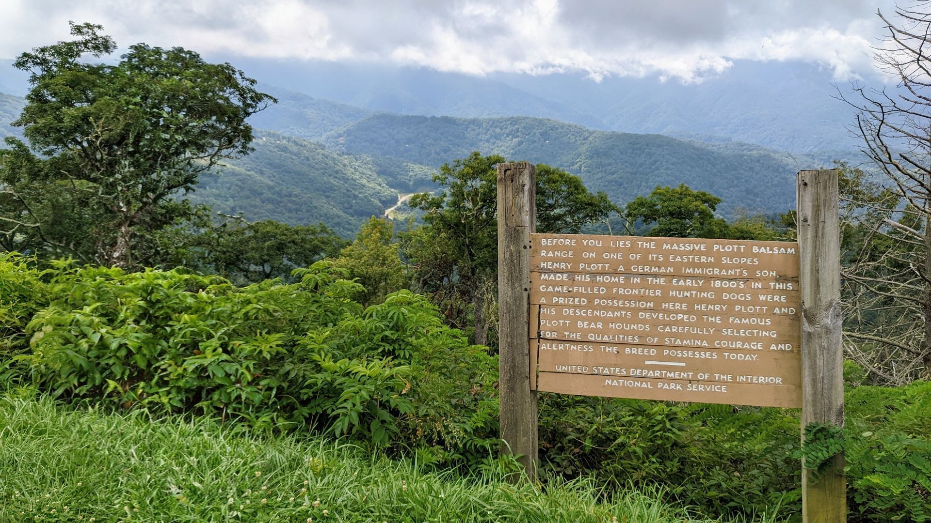 Plott Balsam Range overlook on the Blue Ridge Parkway near Waynesville, North Carolina
