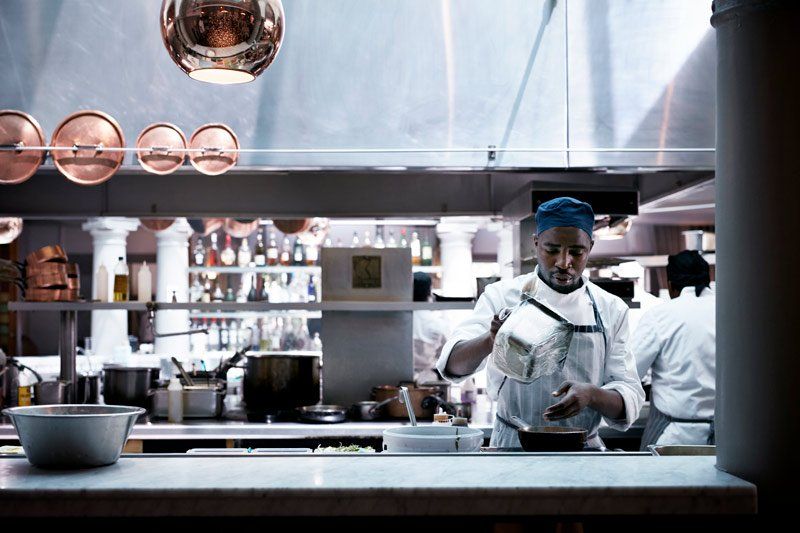 employee working in kitchen