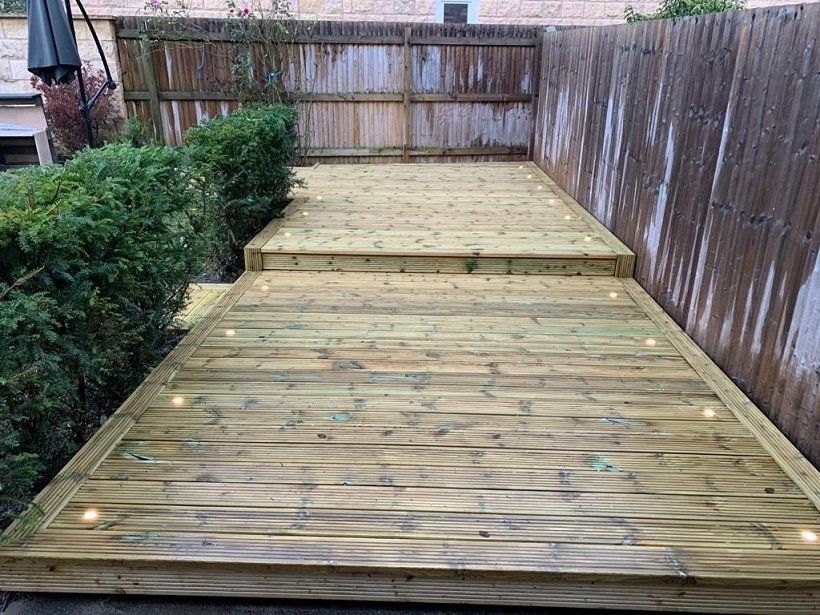 Timber decking with LED lights