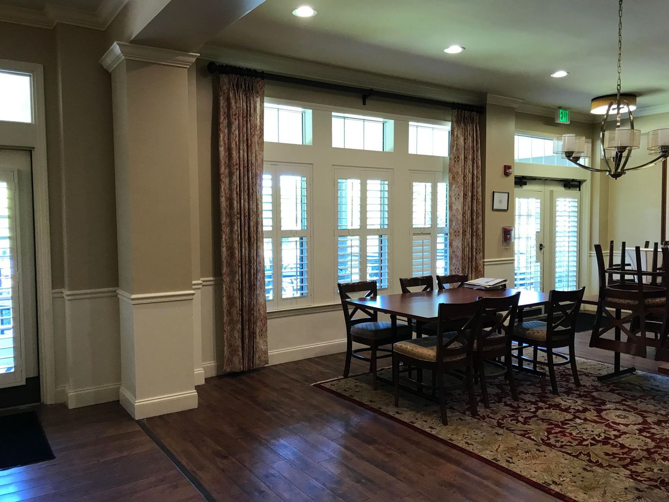 Warm sunlit Low Country home interior with custom draperies