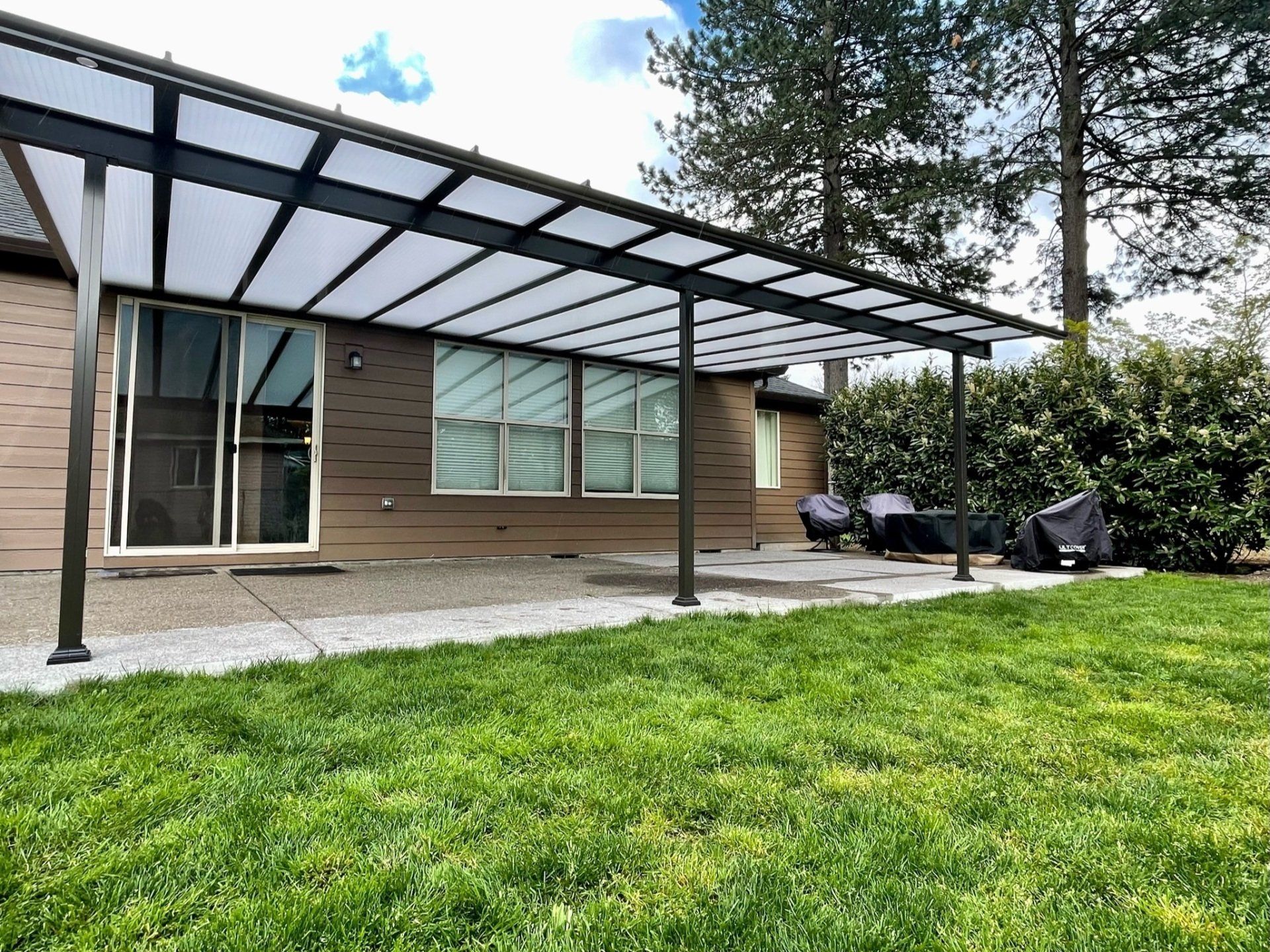 Patio Cover Black Shed Style Frame Portland, OR
