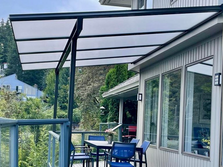 This Patio Cover was Installed in Lake Oswego, OR. Shed-style patio cover