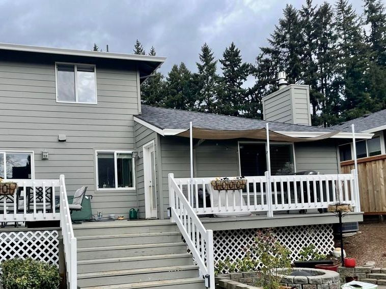 Before Crown Patio Covers installed a White Patio Cover in Tualatin Oregon